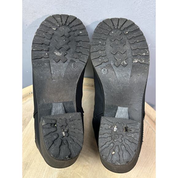 Krush Boots Womens Size 8 Black Faux‎ Leather Chelsea Block Heel Round Toe Ankle - Picture 9 of 10